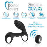 Doctor Love Zinger+ Vibrating Rechargeable Cock Cage W/ Remote Black