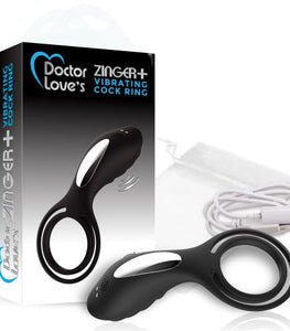 Doctor Love Zinger+ Vibrating Rechargeable Cock Ring Black Default Title
