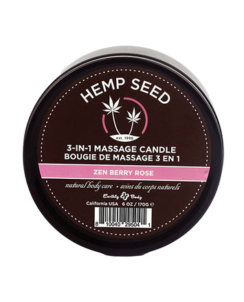 Hemp Seed 3-in-1 Candle Zen Berry Rose 6oz Default Title