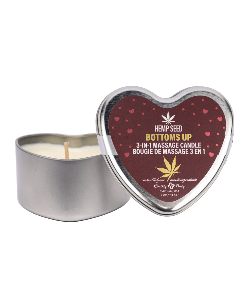 Hemp Seed 3 N 1 Valentine's 2025 Massage Candle Bottom's Up 4.7 Oz Default Title