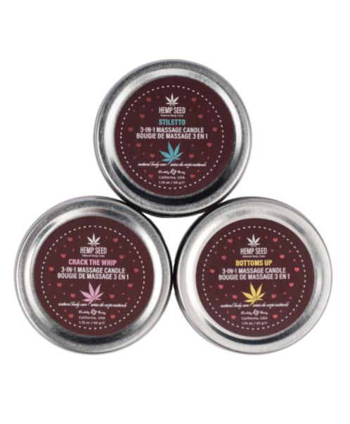 Hemp Seed 3 N 1 Valentine's 2025 Massage Candle Trio 1.75 Oz Default Title