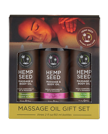 Massage Oil Gift Set Box 3 2oz Bottles Skinny Dip Naked In The Woods Guavalava Default Title
