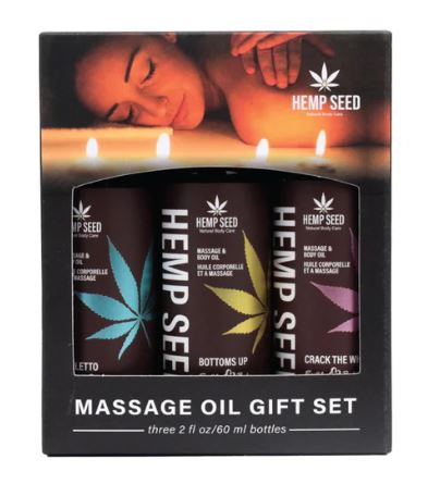 Hemp Seed Valentine's 2025 Massage Oil Trio Gift Set 1.75 Oz Default Title
