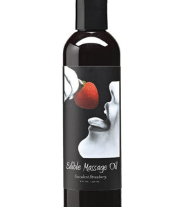 Massage Oil Edible Strawberry 8 Oz