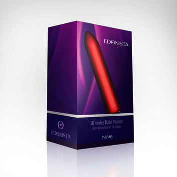 Edonista Nina Bullet Vibrator Red 16 Modes Default Title