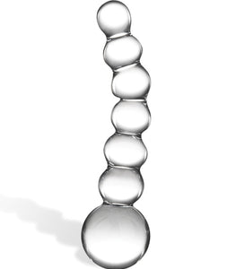 Glas 5 Curved Glass Beaded Dildo 