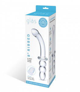 Glas 8 Ribbed G Spot Glass Dildo 