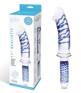 Glas 11in Realistic Double Ended Dildo W/ Handle Default Title