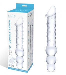 Glas 12in Double Ended Dildo W / Anal Beads Default Title