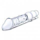 Glas 12in Double Ended Dildo W / Anal Beads