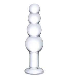 Glas 7.25 Glass Beaded Butt Plug 