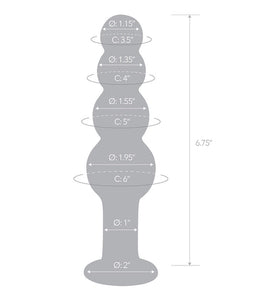 Glas 7.25 Glass Beaded Butt Plug 