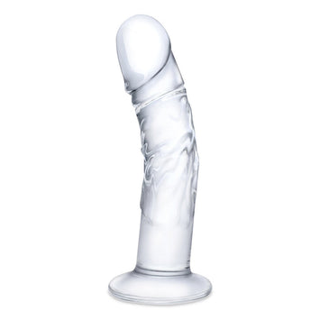 Glas 7 Curved Realistic Glass Dildo W Veins 