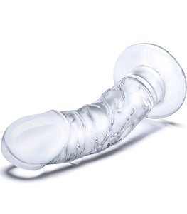 Glas 7 Curved Realistic Glass Dildo W Veins 