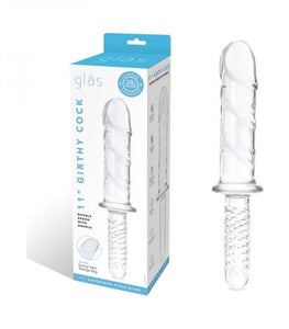 Glas 11in Girthy Cock Double Ended W/ Handle