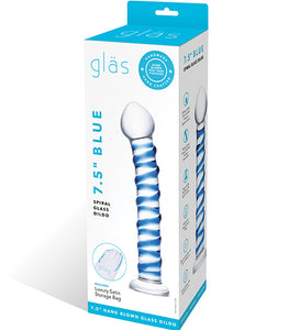 Glas Blue Spiral Glass Dildo