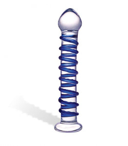 Glas Blue Spiral Glass Dildo