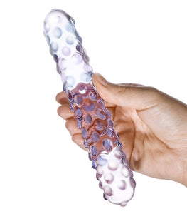 Glas Purple Rose Nubby Dildo