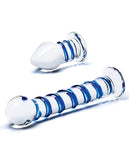 Glas 2pc Douple Penetration Glass Swirly Dildo & Butt Plug Set