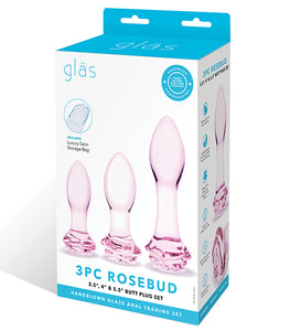 Glas 3pc Rosebud Butt Plug Set Default Title