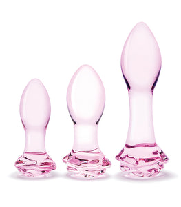 Glas 3pc Rosebud Butt Plug Set Default Title