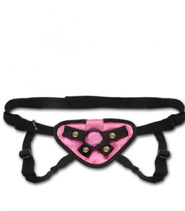 Velvet Knit Strap On Harness Pink