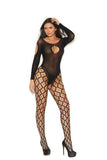 Long Sleeve Bodystocking Black O/s Default Title