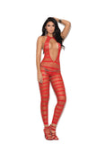 Striped Bodystocking Red O/s