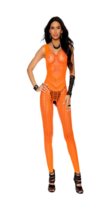 Short Sleeve Bodystocking Neon Orange O/s Default Title