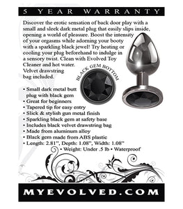 Evolved Gem Black Anal Plug Small Default Title