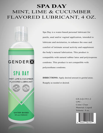Gender X Spa Day Flavored Lube 4 Oz Default Title