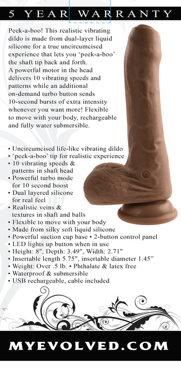 Evolved Peek A Boo Vibrating Dildo Dark