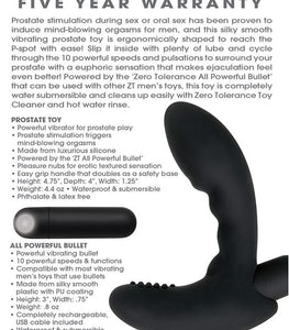 Zero Tolerance Eternal P Spot Prostate Massager Black