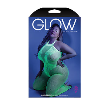 Glow Moonbeam Crotchless Bodystocking Neon Green Q/s Default Title