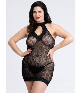 Fifty Shades Captivate Plus Size Black Lace Spanking Mini Dress O/s Queen