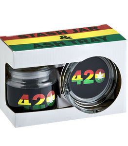 420 Glass Stash Jar & Ashtray Set