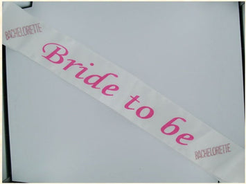 Bride 2b Sash Stones White w Pink