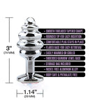 Nixie Honey Dipper Small Ribbed Stainless Steel Plug