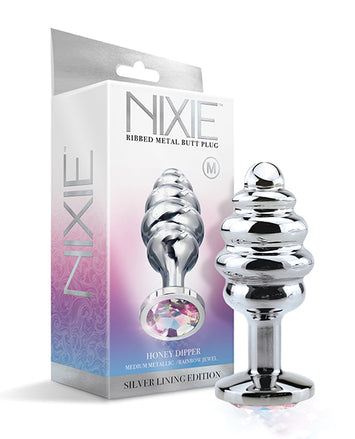 Nixie Honey Dipper Medium Ribbed Stainless Steel Plug Default Title