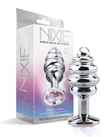 Nixie Honey Dipper Large Ribbed Stainless Steel Plug Default Title