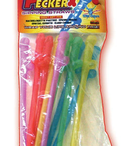 Party Pecker Sipping Straws-10 Pack Asst.