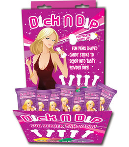 Dick N Dip Pecker Candy Fun Dip Asst Flavors 40pc Display