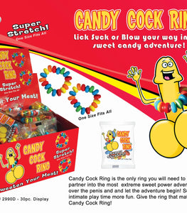 Candy Cock Ring 50 Pc Display Default Title