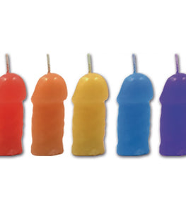 Rainbow Pecker Party Candles 5pk