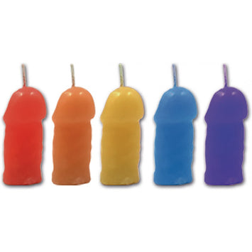Rainbow Pecker Party Candles 5pk Default Title