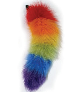 Rainbow Foxy Tail W/stainless Steel Butt Plug Default Title