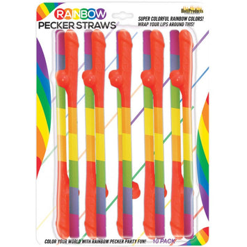 Rainbow Pecker Straws 10pk Default Title