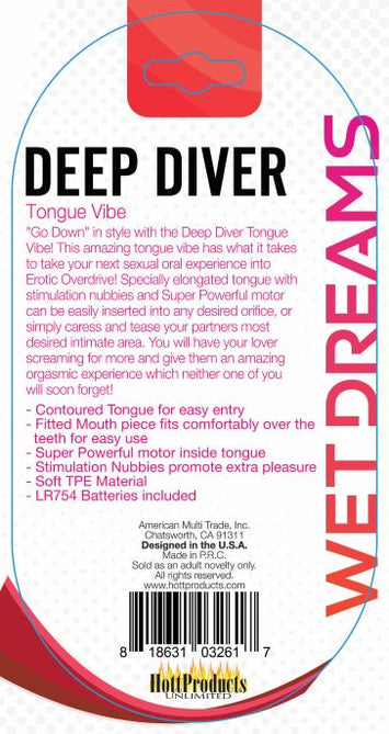 Tongue Star Deep Diver Vibrating Tongue With Motor Clear
