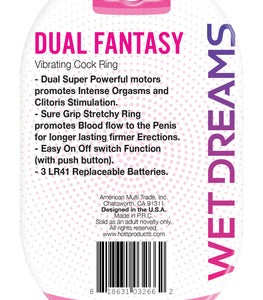 Wet Dreams Dual Fantasy Dual Cock Ring W/ Dual Motors