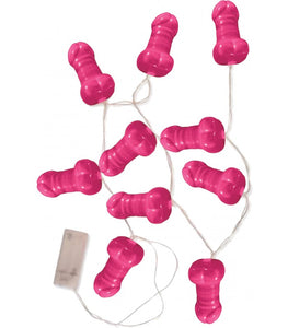 Light Up Pink Pecker String Party Lights